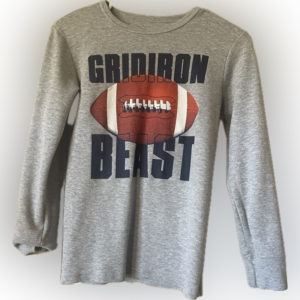 Children’s Place football long sleeve grey top. Great condition!